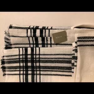 NWT J.Crew Classic Checked Blanket Scarf - Black & White